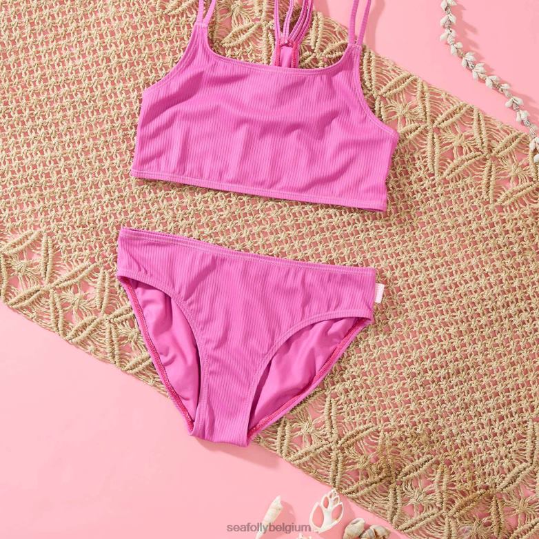 Seafolly enfants bikini à bretelles multiples pour fille Essential maillots de bain rose P8B62796