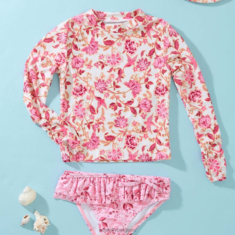Seafolly enfants ensemble de surf slip à volants pour filles Silk Road maillots de bain pimenter P8B62799