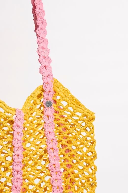 Seafolly femmes cabas tissé à vagues accessoires rose/jaune P8B62765
