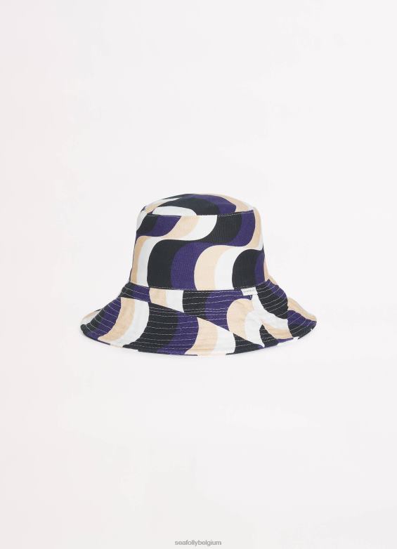Seafolly femmes chapeau seau moderne accessoires noir P8B62782