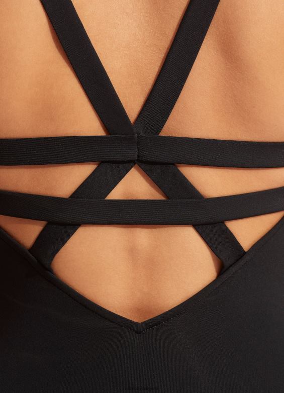 Seafolly femmes collectif profond v une pièce maillots de bain noir P8B6214