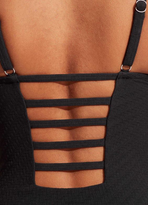 Seafolly femmes saule dd une pièce maillots de bain noir P8B62161