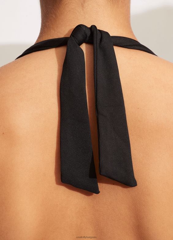 Seafolly femmes une pièce collective boyleg maillots de bain noir P8B6213