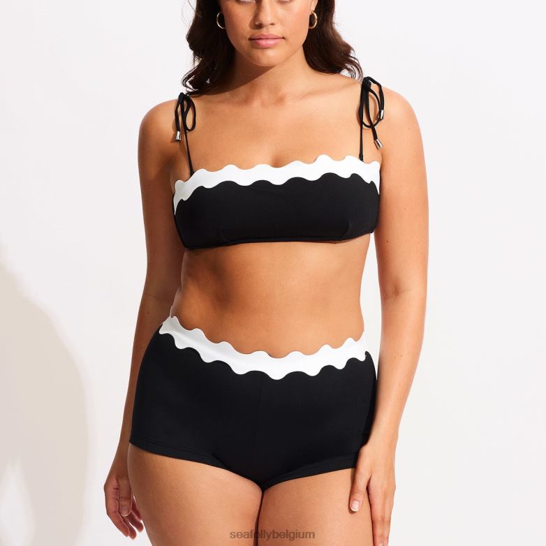 Seafolly femmes bandeau bustier gia ric rac maillots de bain noir P8B62566
