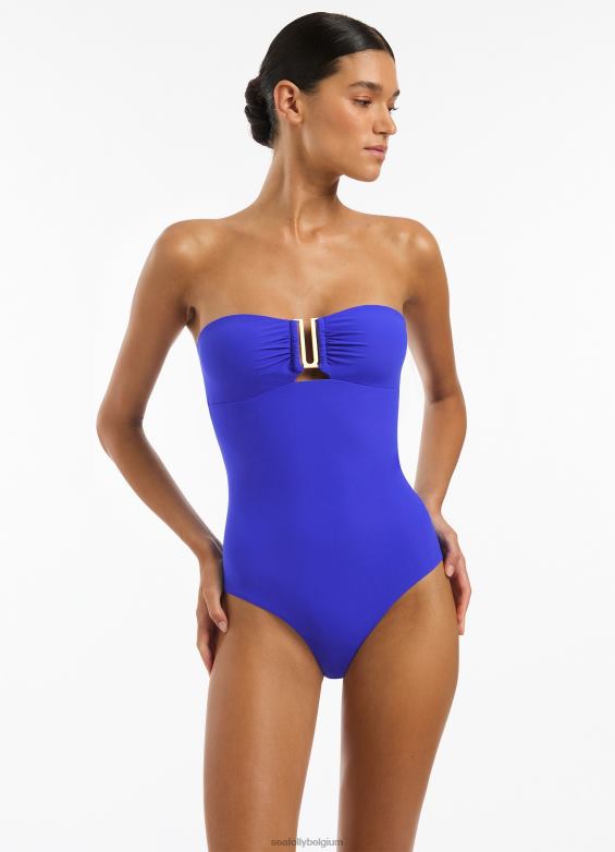 Seafolly femmes jetset bandeau une pièce maillots de bain saphir P8B627