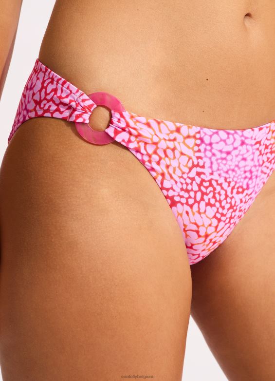 Seafolly femmes bas de bikini hipster avec bordure en peau de mer maillots de bain rose fuchsia P8B62303