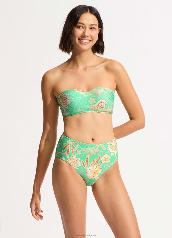 Seafolly femmes bas de bikini taille haute eden maillots de bain menthe P8B62184
