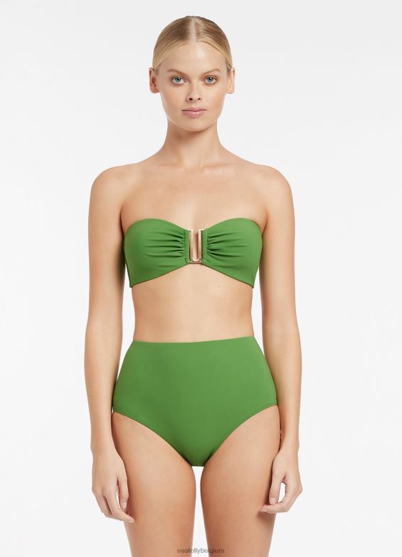 Seafolly femmes bas de bikini taille haute jetset maillots de bain palmier P8B62469
