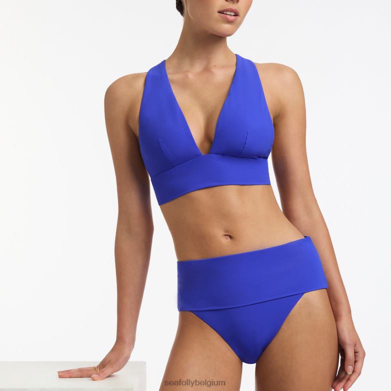 Seafolly femmes bas de bikini taille haute rabattable jetset maillots de bain saphir P8B62297