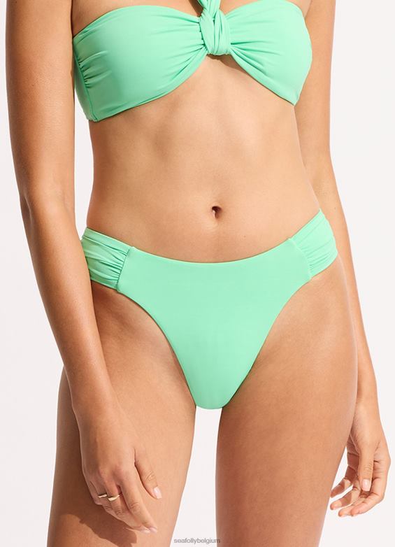 Seafolly femmes collective - bas de bikini échancré froncé sur les côtés maillots de bain menthe P8B62227