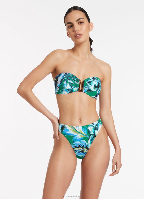 Seafolly femmes pantalon échancré viva maillots de bain émeraude P8B62625