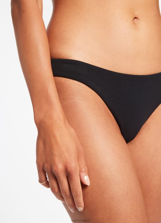 Seafolly femmes pantalon hipster côtelé isla maillots de bain noir P8B62275