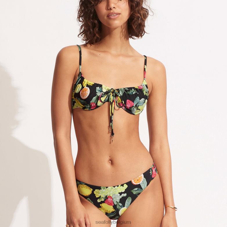 Seafolly femmes pantalon hipster citroncello maillots de bain noir P8B62628