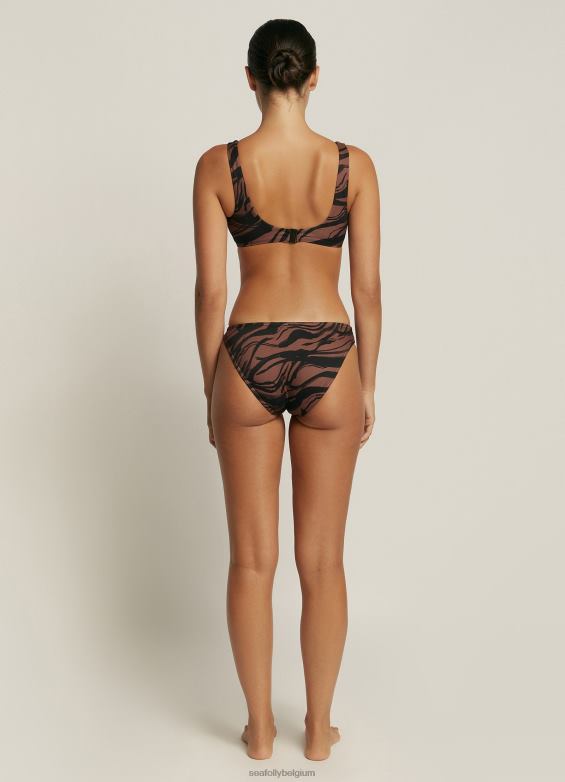 Seafolly femmes pantalon hipster nomade maillots de bain argile brûlée/noir P8B62601