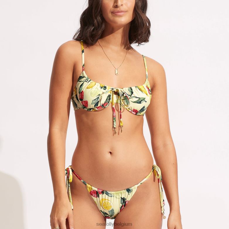 Seafolly femmes pantalon rio à cordon coulissant sur le côté maillots de bain citroncello P8B62585