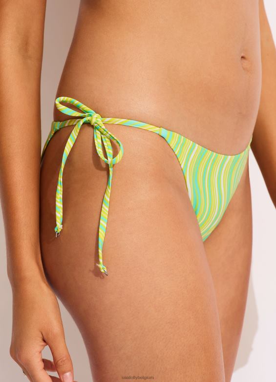 Seafolly femmes pantalon rio noué sur le côté mod squad maillots de bain éclat de chaux P8B62486
