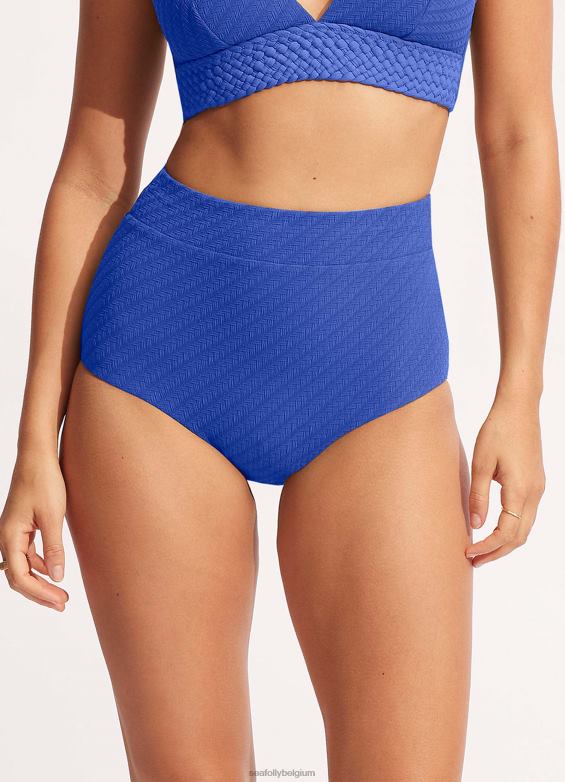 Seafolly femmes pantalon taille haute en saule maillots de bain Azur P8B62413