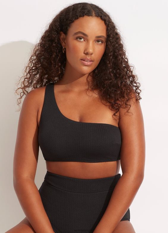 Seafolly femmes haut asymétrique pour plongée en mer maillots de bain noir P8B62322