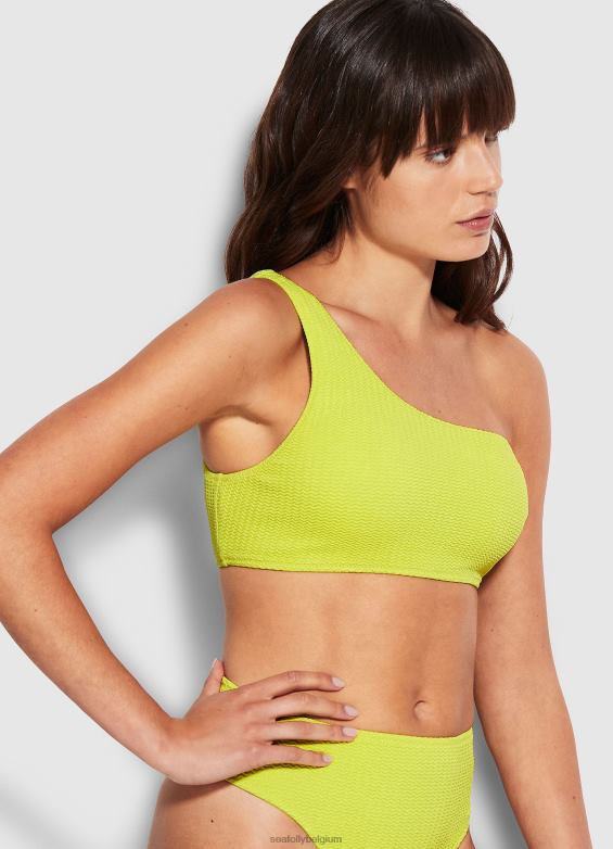 Seafolly femmes haut asymétrique pour plongée en mer maillots de bain tilleul sauvage P8B62613
