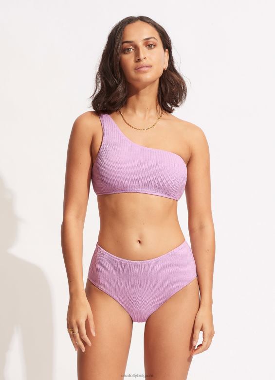 Seafolly femmes plongée en mer côté large rétro maillots de bain lilas P8B62618