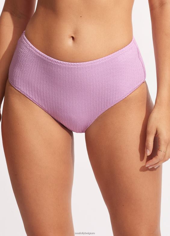 Seafolly femmes plongée en mer côté large rétro maillots de bain lilas P8B62618