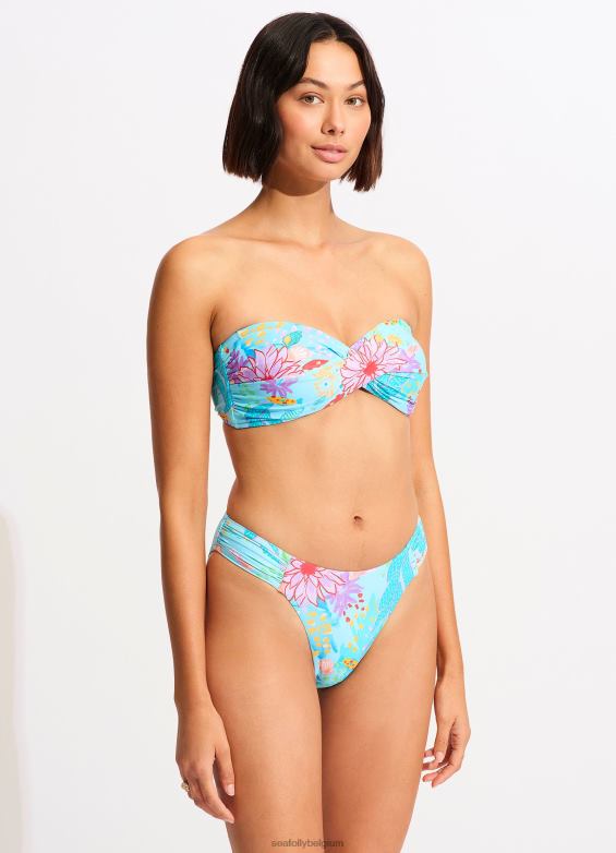 Seafolly femmes haut de bikini bandeau torsadé sous la mer maillots de bain brume bleue P8B62525