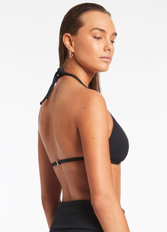 Seafolly femmes haut de bikini triangle côtelé isla maillots de bain noir P8B62382