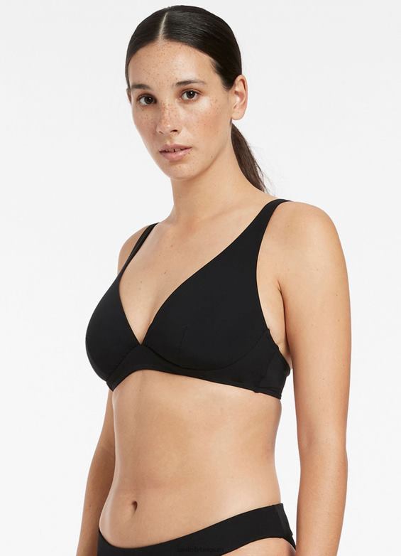 Seafolly femmes jetset - d/dd - haut de bikini à armatures maillots de bain noir P8B62302