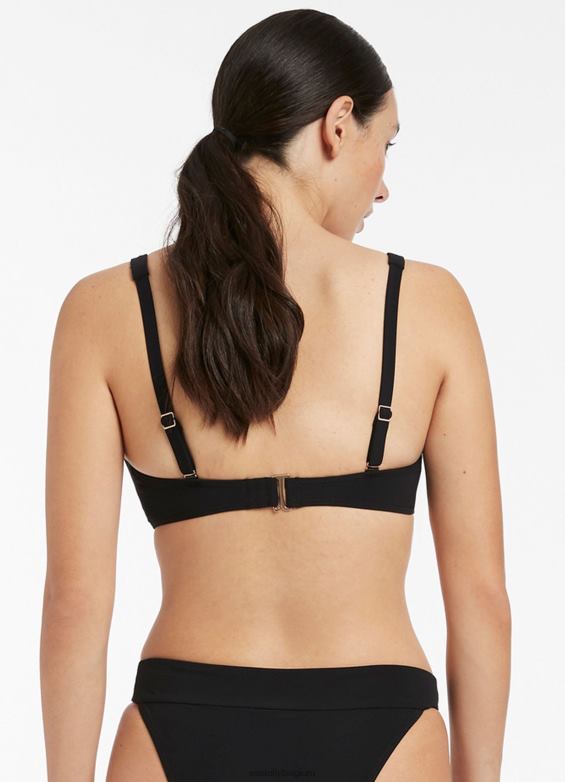 Seafolly femmes jetset - d/dd - haut de bikini à armatures maillots de bain noir P8B62302
