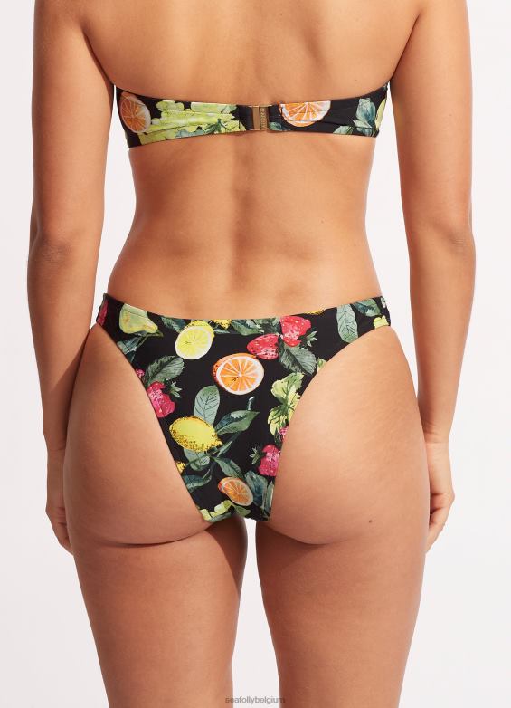 Seafolly femmes Lemoncello coupe haute rio maillots de bain noir P8B62584