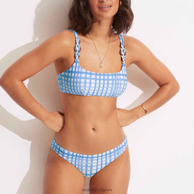 Seafolly femmes amalfi vérifier hipster maillots de bain bleu amalfi P8B62617