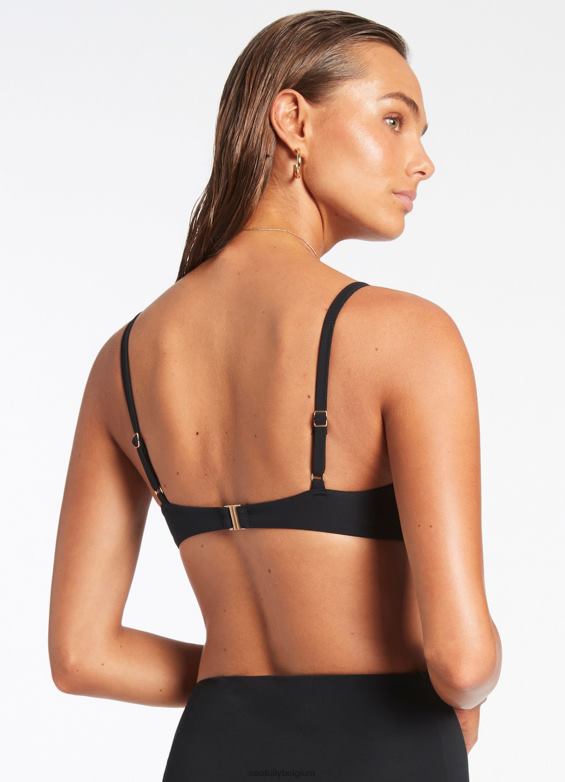 Seafolly femmes haut moulé torsadé Jetset sur le devant maillots de bain noir P8B62280