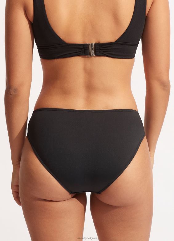 Seafolly femmes hipster groupe twist collectif maillots de bain noir P8B62191