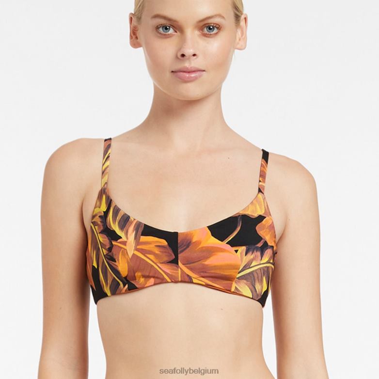 Seafolly femmes palmas c_d u/wire top maillots de bain noir P8B62423