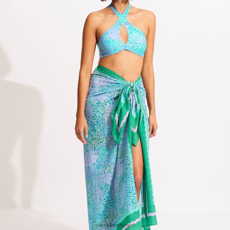 Seafolly femmes paréo en peau de mer maillots de bain vert vif P8B62717