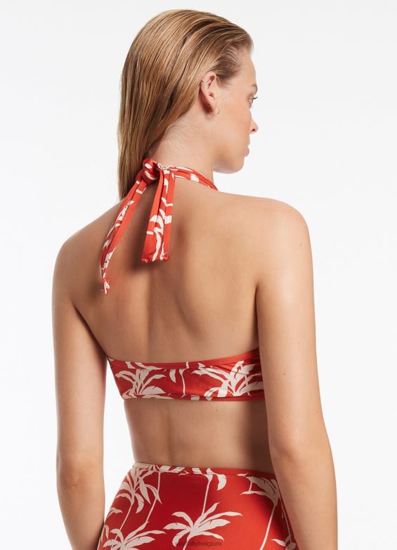 Seafolly femmes top palme à nouer maillots de bain cerise P8B62484