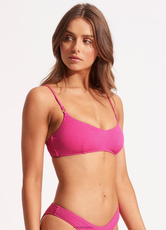 Seafolly femmes bralette de plongée en mer maillots de bain rose fuchsia P8B62317