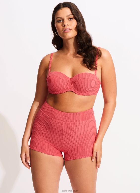 Seafolly femmes soutien-gorge bustier havane maillots de bain corail embrassé par le soleil P8B62500