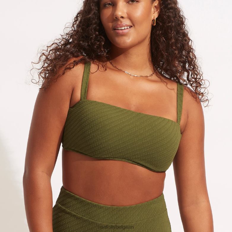 Seafolly femmes soutien-gorge débardeur en saule maillots de bain avocat P8B62230