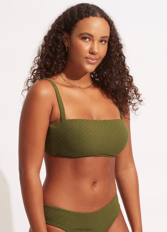 Seafolly femmes soutien-gorge débardeur en saule maillots de bain avocat P8B62230