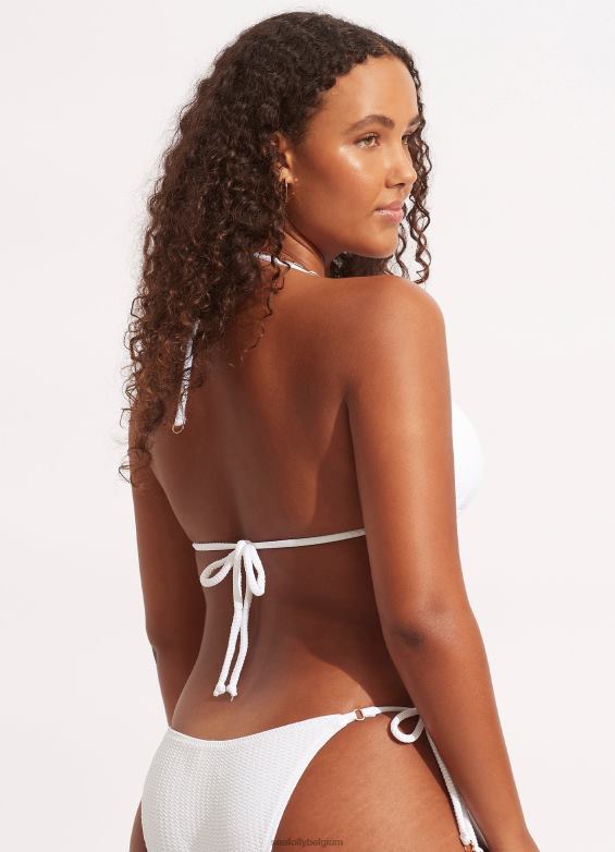 Seafolly femmes toboggan de plongée en mer tri maillots de bain blanc P8B62301