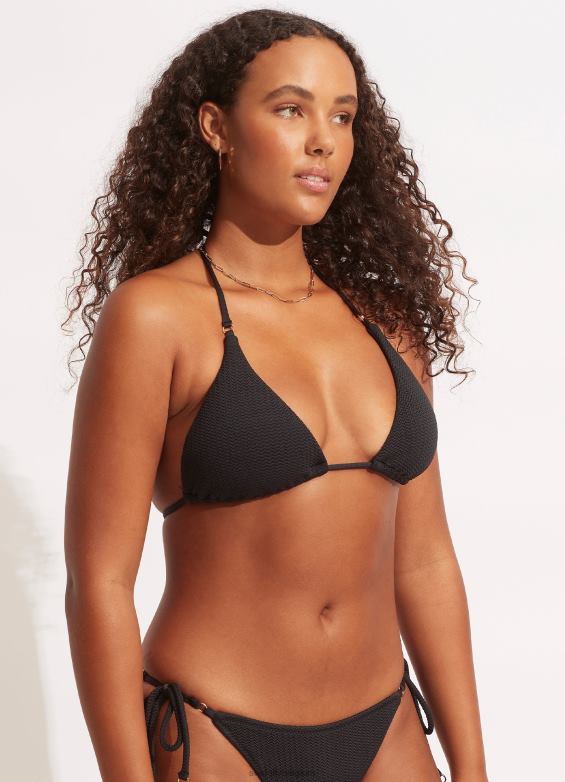 Seafolly femmes toboggan de plongée en mer tri maillots de bain noir P8B62284