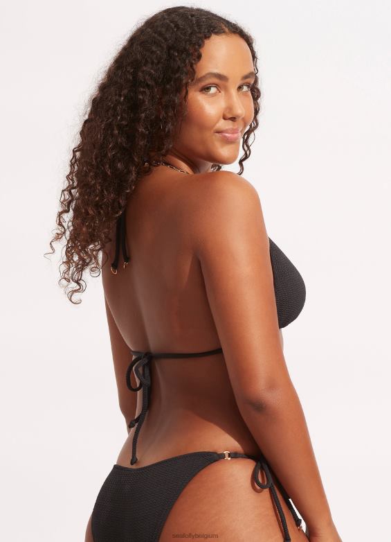 Seafolly femmes toboggan de plongée en mer tri maillots de bain noir P8B62284