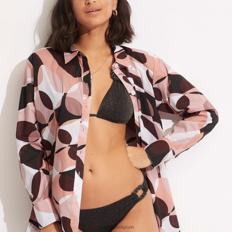 Seafolly femmes chemise au bord de la piscine vêtements sépia P8B62746