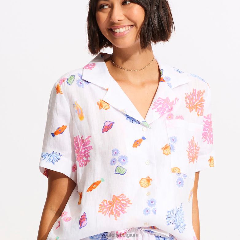 Seafolly femmes chemise de plage sous la mer vêtements blanc P8B62734