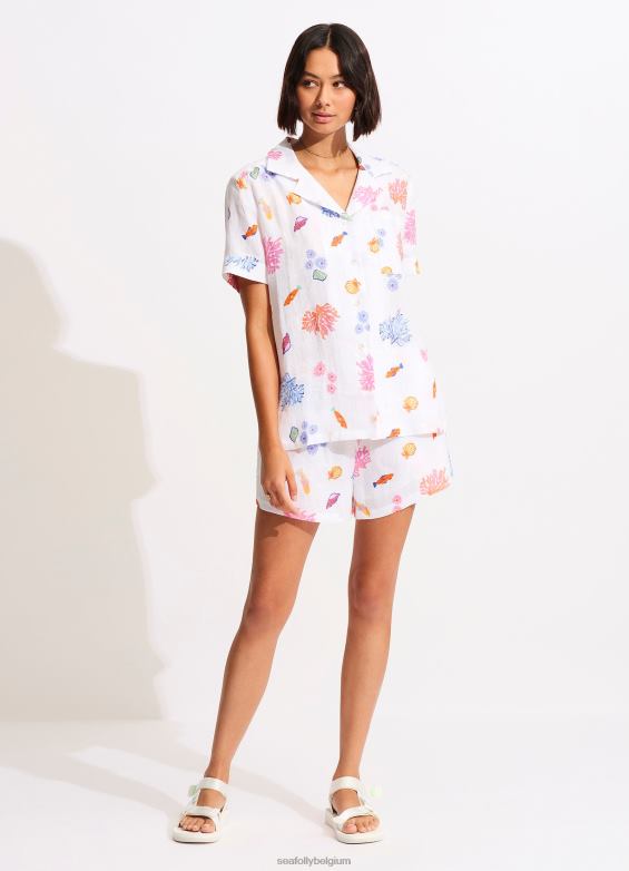 Seafolly femmes chemise de plage sous la mer vêtements blanc P8B62734