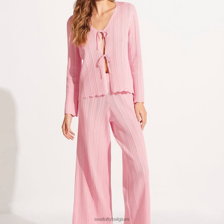 Seafolly femmes haut en tricot à lien au crochet vêtements parfait rose P8B62648