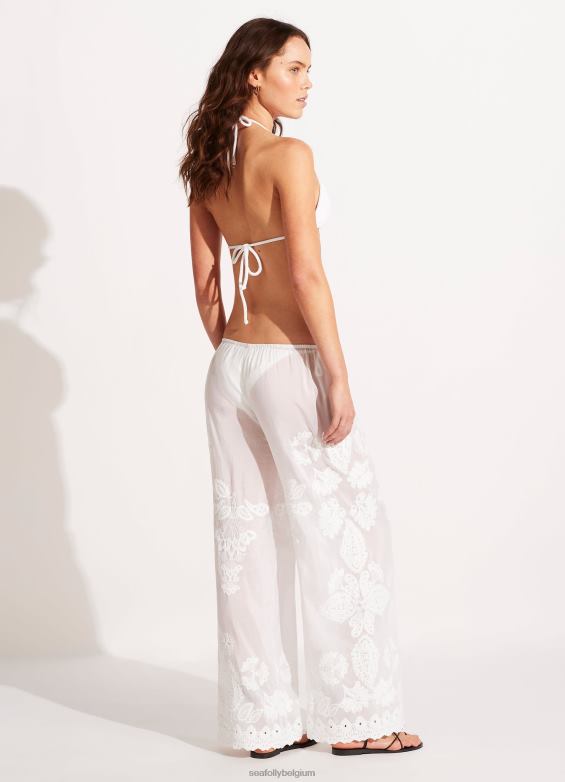 Seafolly femmes pantalon brodé vêtements blanc P8B62752