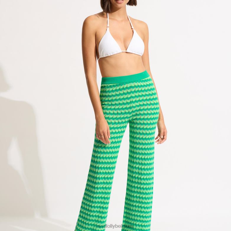 Seafolly femmes pantalon en tricot carnaby vêtements jade P8B62654
