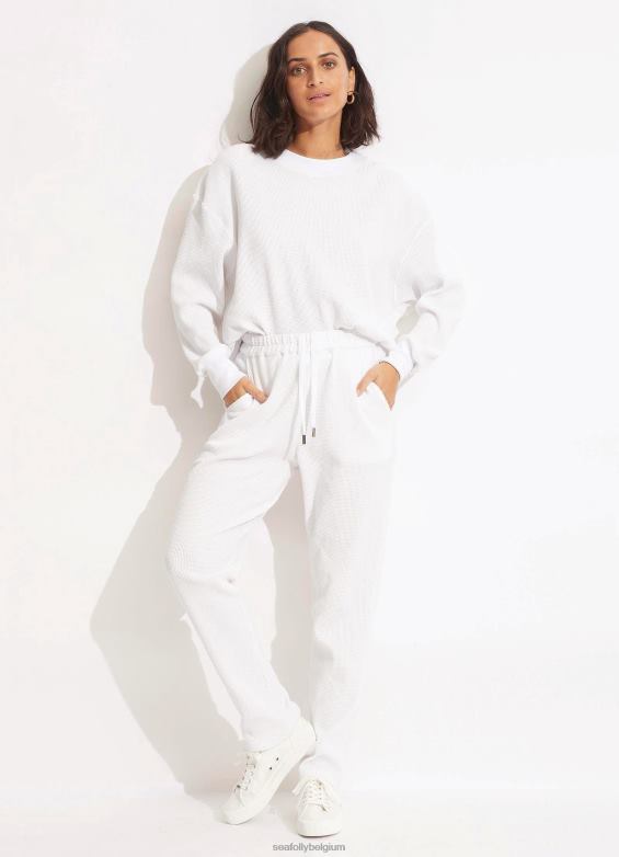 Seafolly femmes pantalon gaufré vêtements blanc P8B62664